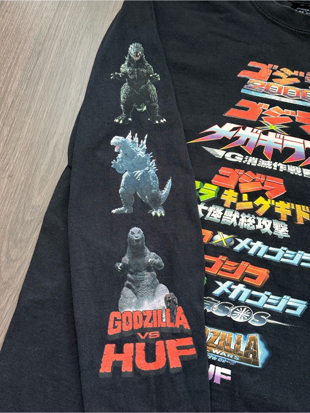 Godzilla x HUF Longsleeve Crewneck - Picture 3 of 5